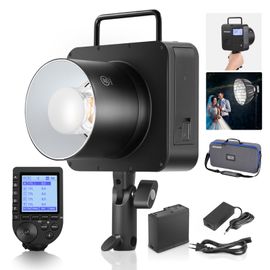 NEEWER Q4 400W Strobe Flash 2.4G TTL Trigger QPRO-C Compatible with Canon 1/8000HSS/30W Modeling Lamp/400 Full Power/0.01-1.2s Recycling for Outdoor Wedding Photography