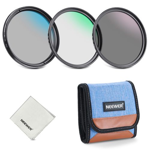 NEEWER 67mm UV/CPL/ND Lens Filter Kit, UV Protection + Circular Polarization + Neutral Density (ND8) with Multi-Coated Optical Glass, Slim Frame and Upgraded Foldable Storage Case