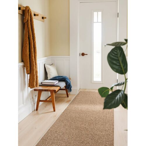 Tapis Couloir Bouclé Aspect Laine Caramel 80x240cm