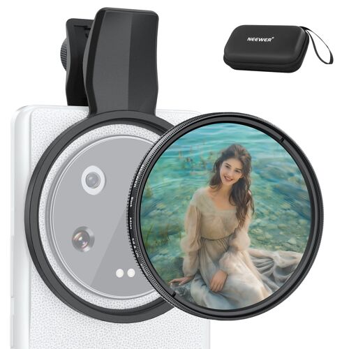 NEEWER 2 in 1 67mm CPL Clip & Black Diffusion 1/4 Filter Compatible with Android Samsung Google Pixel Huawei Xiaomi, Polarizing Circular Phone Lens Photography Accessories Kit, FL-B36