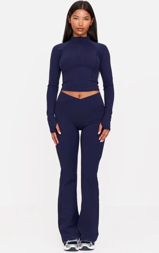 Femme Pantalon De Yoga En Sculpt Bleu Marine À Taille Croisée | Taille 2xl