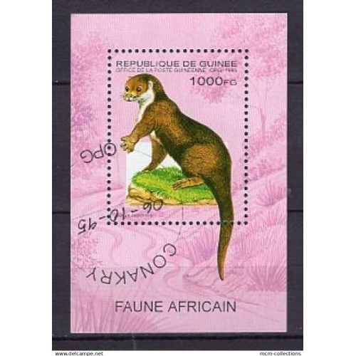 Guinee 1995 Animaux La Loutre Du Cap Bloc Oblitere Yvert N° Bf110 C
