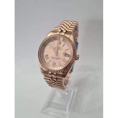 Seiko  Cadran Roman Or Rose, Boîtier Full Or Rose 39mm, Mouvement Nh35