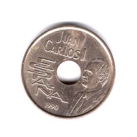 Espagne Piece De 25 Pesetas 1990 Jo De Barcelone Saut En Hauteur Bronze Aluminium Km 851