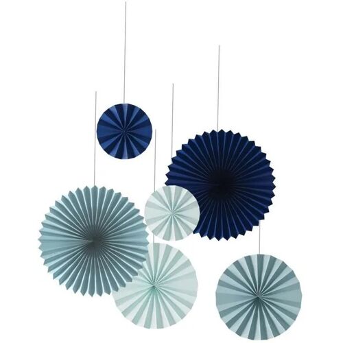 Rosaces à suspendre - PTIT CLOWN - Lot de 6 - Bleu - 40cm, 30cm, 20cm - Mixte