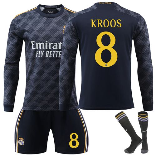Maillot Real Madrid 23/24 Extérieur Kroos #8 Ensemble Entraînement Manches Longues
