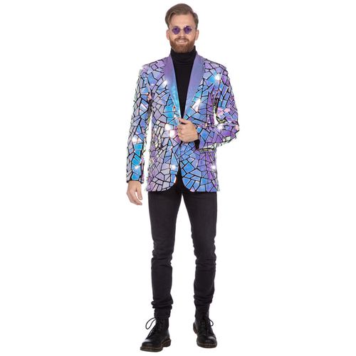 Veste À Facettes Holographiques Luxe Homme - Taille: Xxl