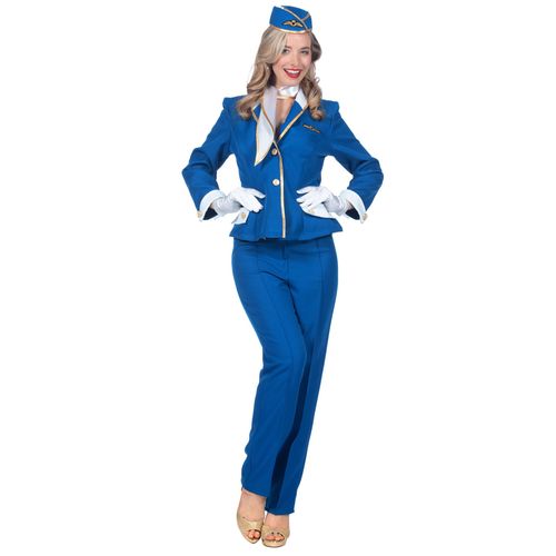 Déguisement Hôtesse De L'air Bleue Luxe Femme - Taille: 42