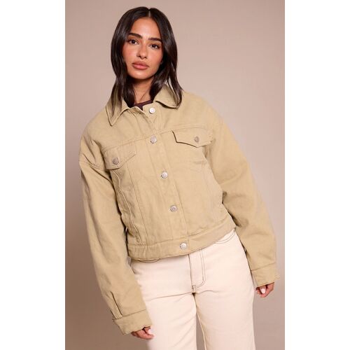 Femme Petite Veste En Jean Matelassé Vert Délavé À Dos Noué | Taille Xs