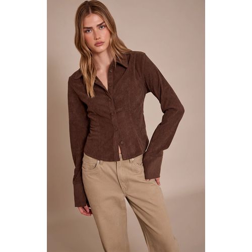 Femme Chemise Ajustée En Velours Côtelé Chocolat | Taille 44