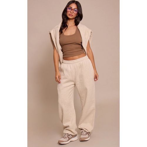 Femme Petite Pantalon De Survêtement En Coton Polaire Avoine À Ourlet Resserrés | Taille Xs