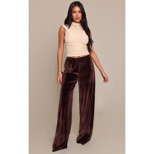 Femme Pantalon En Velours Chocolat À Cordons Ajustables | Taille 40