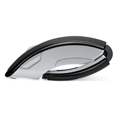 Microsoft Arc Mouse - Souris - droitiers et gauchers - laser - 4 boutons - sans fil - 2.4 GHz - récepteur sans fil USB - noir, gris clair