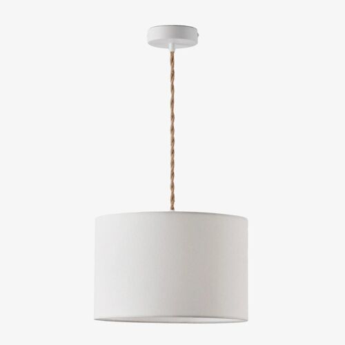 Lampe De Plafond En Tissu Arlina Naturel - Blanc