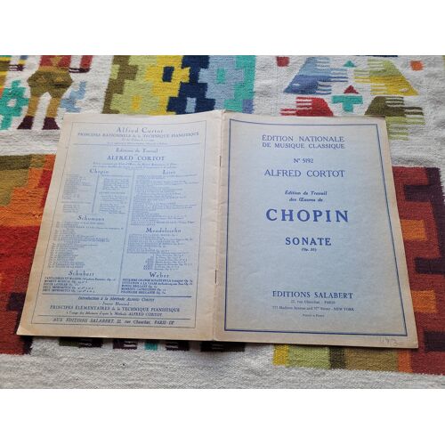 Edition De Travail Des Oeuvres De Chopin : Sonate ( Op. 35). Edition Nationale De Musique Classique N° 5192 Par Alfred Cortot. ( 1974 ).