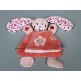 Doudou lapin rose blanc éveil Tex Baby