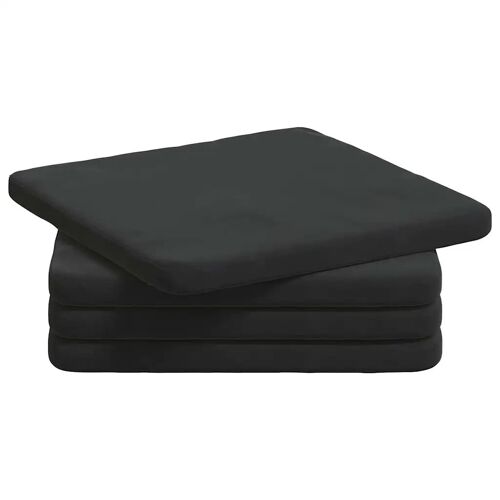 Vidaxl Coussins De Siège 4 Pcs Noir 40 X 40 X 3 Cm Velours