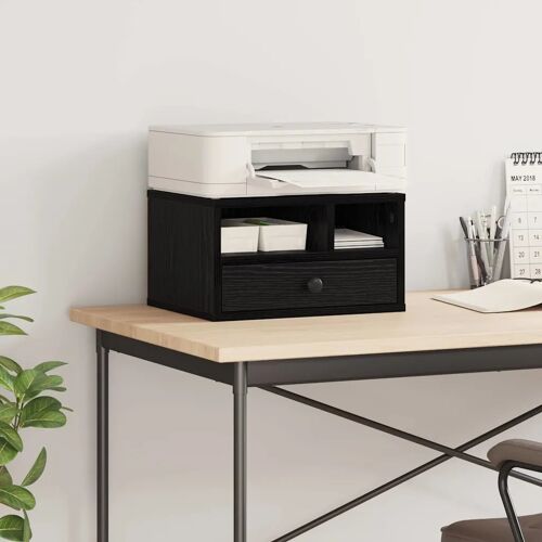 vidaXL Support d'imprimante avec tiroir Chêne noir 40 x 32 x 24 cm