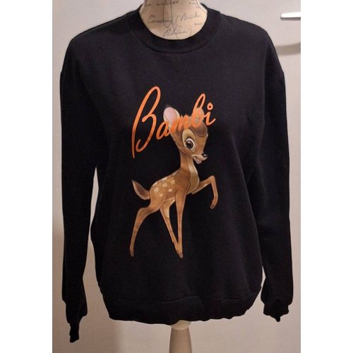 Pull Noir Imprimé Bambi De Disney