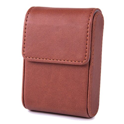etui a cigarettes en cuir marron, unisexe, a rabat, pouvant contenir 20 cigarettes. Taille unique.