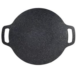 Plaque de cuisson en acier inoxydable avec poignees, 34 cm, ideale pour les cuisinieres a gaz et a induction, pour les barbecues coreens et plus encore.