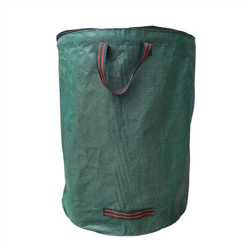 Sac a dechets de jardin, sac a feuilles avec couvercle et rabat de collecte, sac a compost, sac de collecte des dechets verts (300 L, diametre 67 x hauteur 84 cm) Ref. : 4589