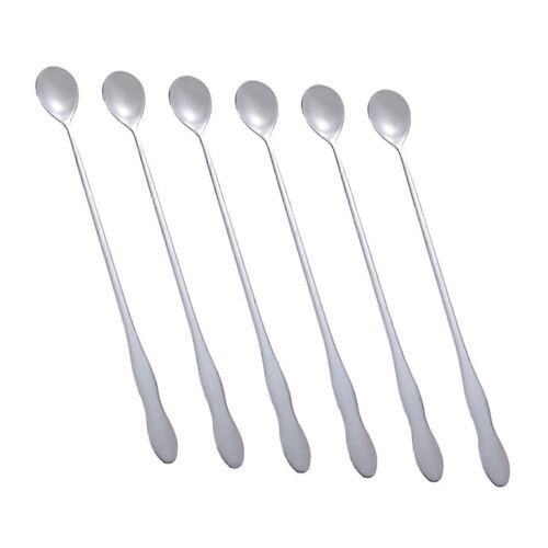 Ensemble De 6 Cuilleres A Long Manche En Acier Inoxydable Pour Cocktails, Glaces Et Autres Boissons