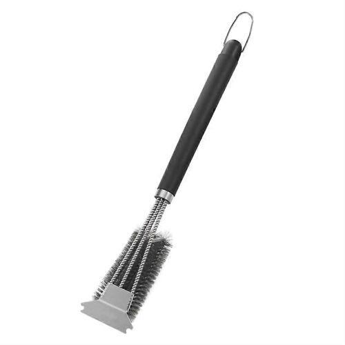Brosse a barbecue en acier inoxydable, ideale pour les voyages et le nettoyage en exterieur. Brosse antiadhesive pour la cuisine et la maison (gris).