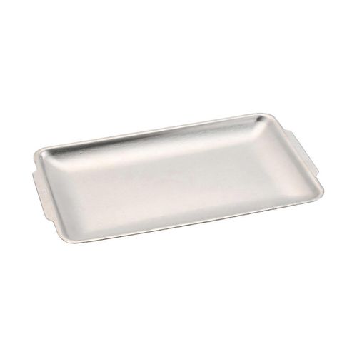 Plateau de grill en acier inoxydable 304 avec fond plat, plat de service rectangulaire, ustensiles de grillade pour restaurants, couleur argentee, ref. : 5611