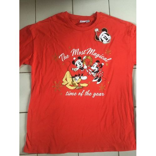 Tee Shirt Disney Mickey / Minnie Noel - Taille S Mais Voir Mesures Neuf Idée Cadeau