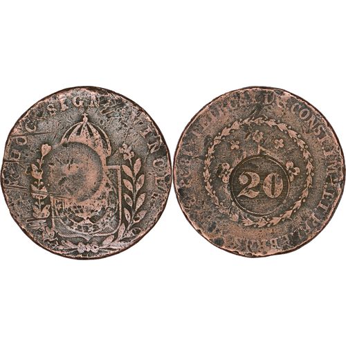 Portugal - 1823 - 20 Reis En Surfrappe - 27-039