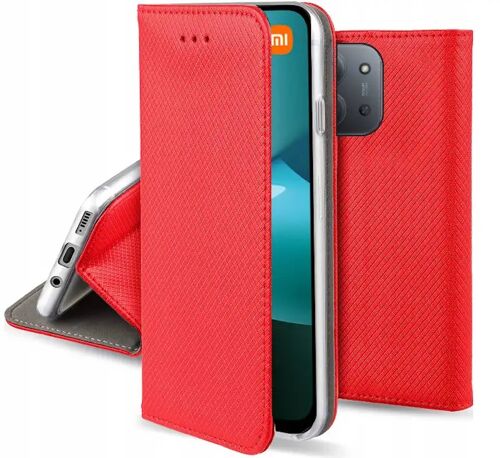 Housse pour Xiaomi Redmi 15C 4G / 5G / Poco C85 - etui coque pochette portefeuille + verre trempe - ROUGE MAGNET