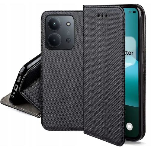 Housse Pour Xiaomi Redmi 15c 4g / 5g / Poco C85 - Etui Coque Pochette Portefeuille + Verre Trempe - Noir Magnet