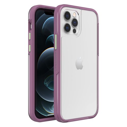 LifeProof SEE - Coque de protection pour téléphone portable - 50 % de plastique recyclé - emoceanal (clair/vert/violet) - pour Apple iPhone 12, 12 Pro