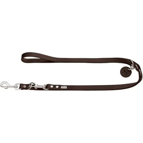Laisse D'entraînement - Hunter - Cuir De Vachette Souple - 13 Mm - 200 Cm - Marron Foncé