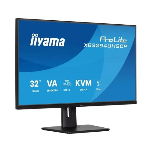 iiyama ProLite XB3294UHSCP-B1 - Écran LED - 31.5" - 3840 x 2160 4K @ 60 Hz - VA - 400 cd/m² - 3000:1 - 2 ms - HDMI, DisplayPort, USB-C - haut-parleurs - noir, mat