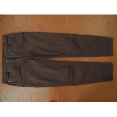 Pantalon 3/4 Peau De Pêche Marron Blanche Porte