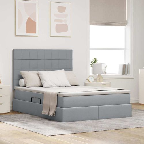 vidaXL Lit de Rangement Gris clair 140 x 190 cm Cuir synthétique