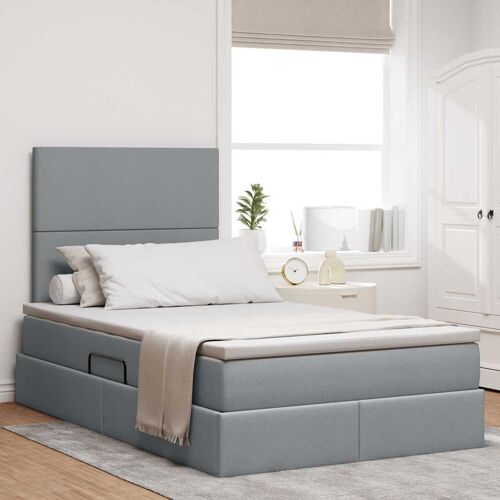 vidaXL Lit de Rangement Gris clair 120 x 200 cm Cuir synthétique