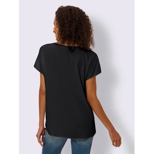 Chemisier À Manches Courtes Plus Long Au Dos - Linea Tesini - Noir