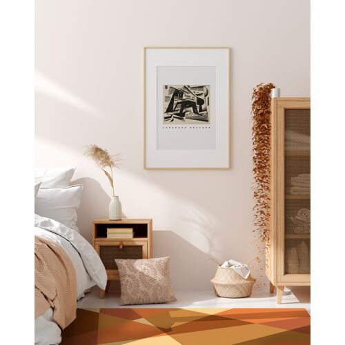 Tapis Vinyle Forme Géométrique Abstraite Orange 120x160cm