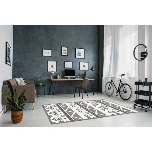 Tapis Vinyle Aztèque Gris 120x170cm