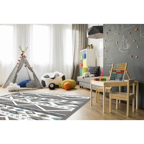 Tapis Vinyle Aztèque Bleu 120x170cm