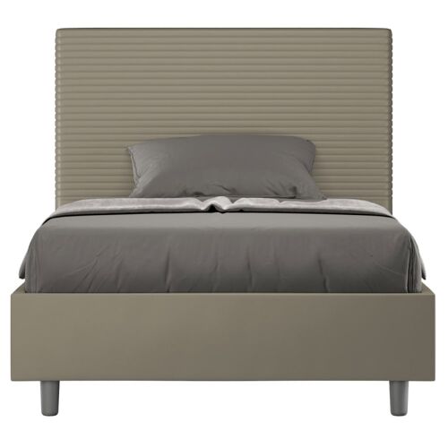 Lit sans sommier rembourré 120x190 similicuir cappuccino