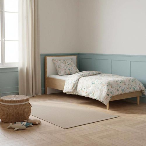 Lit simple 120cm x 200cm effet bois chêne blond