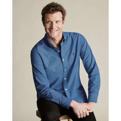 Chemise Oxford Délavée England Rugby À Col Boutonné - Bleuet En Multicolore Pour Homme Par Charles Tyrwhitt