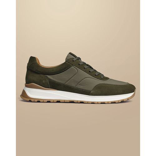 Chaussures Baskets En Tissu Vert Olive Pour Par Charles Tyrwhitt