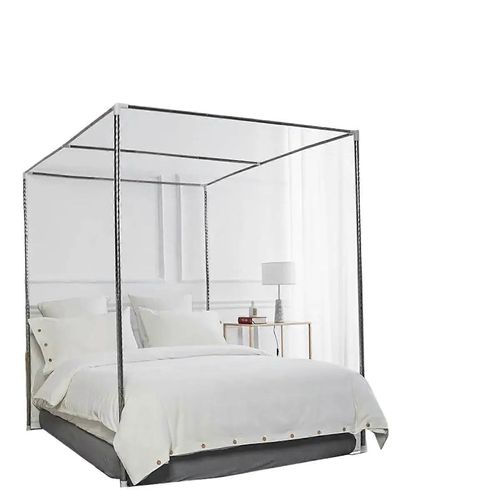 Cadre De Baldaquin En Acier Inoxydable, Support, Cadre De Moustiquaire Pour Lits D'angle 4 (1,0 X 2,0 M)