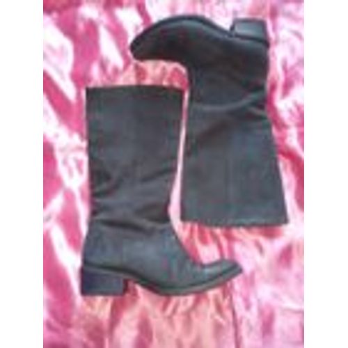 Bottes Cuir Velours Bleu Marine Pointure 37