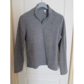 Sweat Polaire Gris Col Zippé Quechua Decathlon